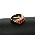 thumbnail image 3 of Uloveido Women's Rose Gold Plated Oval Cut Red Cubic Zirconia 7 Stone Wedding Band,Simulated Garnet Birthstone Ring J501 (Red, Size 7), 3 of 7