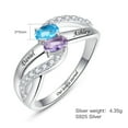 thumbnail image 5 of JQUEEN Women's Personalized 925 Sterling Silver Promise Birthstones Ring Wedding Eternity FriendshipBands Customised with 2 Engraved Names, 5 of 5
