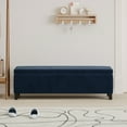 thumbnail image 3 of GDF Studio Rupert Upholstered Storage Ottoman Bench, Dark Blue Velvet, Matte Black, 3 of 13