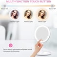 thumbnail image 2 of EASTIN Makeup Rechargeable Lighted Vanity Table 3 Color Modes 90 Degree Rotation Desk Light Up Mirror（Buy 2 Get 1 Free）, 2 of 9