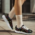 thumbnail image 3 of COEQINE Women Sneakers Running Walking Shoes White Sole Fashion Cat Dog Puppy Footprint Tennis Shoes Travel Casual Breathable Mesh Trainers Footwear, Colorful Paw Print, 3 of 7