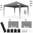 thumbnail image 5 of Quictent 10ft x 10ft Gray Pop Up Outdoor Canopy, Sidewalls and Waterproof, 5 of 7