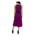 thumbnail image 2 of SAM EDELMAN Womens Purple Pleated Zippered Lined Spaghetti Strap Square Neck Midi Fit + Flare Dress 4, 2 of 2