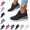 Black, variant on Women's Mesh Rhinestone Breathable Wedge Sneakers Lightweight Casual Lace up Elastic Sock Sneakers Bling Sparkly Wedding Dressy Knitted Tennis Walking Shoes Dark Gray