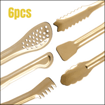 Silver Sugar Tongs Set of 6 Stainless Steel Ice Tongs Mini Serving Tongs Appetizers Tongs (Gold)