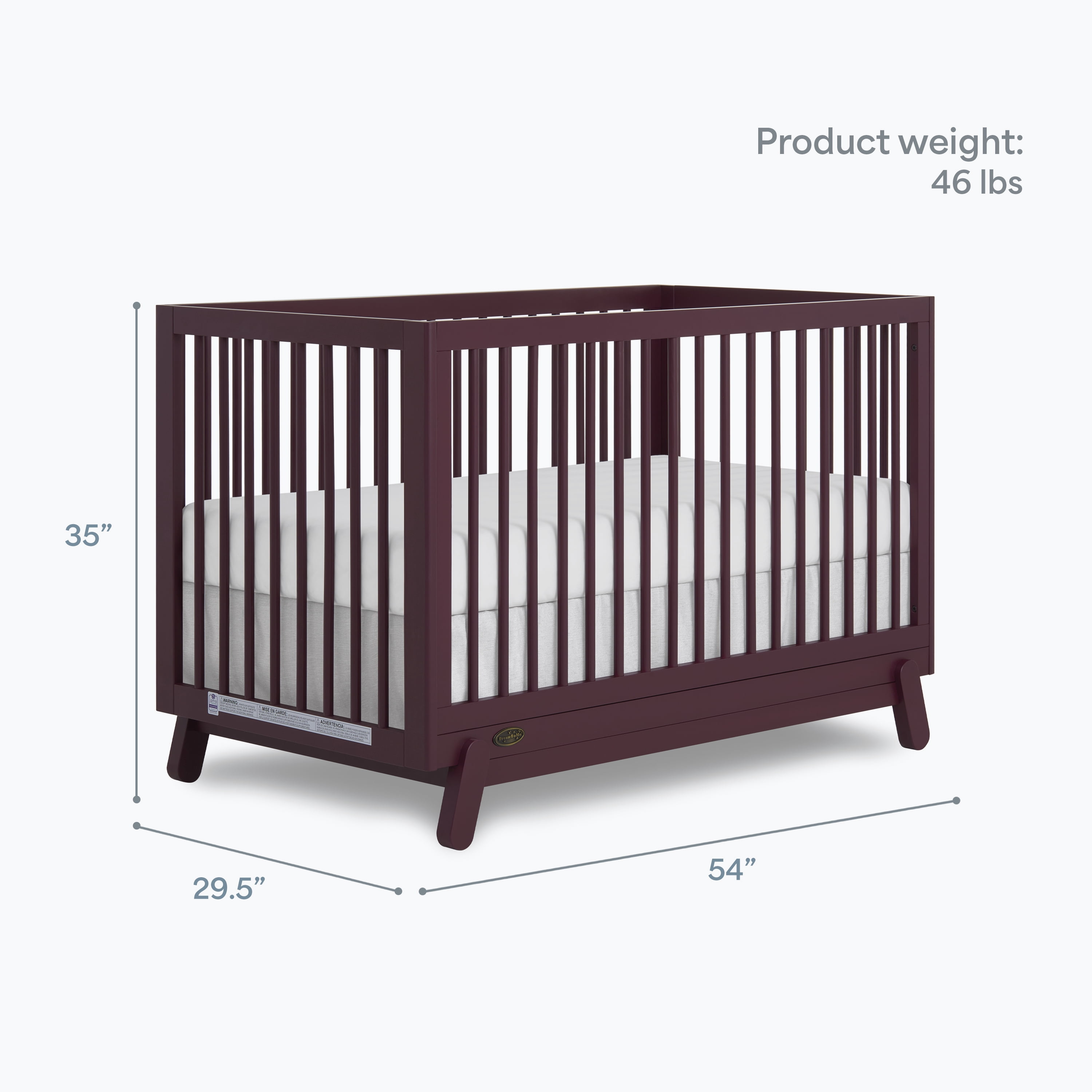 Dream On Me Hygge 5-in-1 Convertible Crib, Auburn