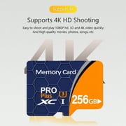 بطاقة ذاكرة Micro SD بسعة 256 جيجابايت للكاميرا/الطائرة بدون طيار/كاميرا لوحة القيادة/الكمبيوتر اللوحي/الكمبيوتر الشخصي/الهاتف