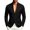 Black, variant on Mens Stand Collar Blazer Button Up Casual Suit Jacket Solid Color Long Sleeve Slim Fit Outerwear with Accent Chest Pocket for Business Party Events