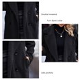 thumbnail image 3 of Women Winter Overcoat, Double Breasted Winter Coat Side Pockets Long Sleeves Pure Color  For Daily Life, 3 of 6