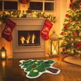 thumbnail image 4 of Christmas Tree Bathroom Rug Absorbent Washable Green Bath Mat Christmas Bathroom Decoration Non Slip Tree Shaped Area Rugs for Front Door Living Room Floor Decor, 4 of 6