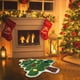 thumbnail image 4 of pstuiky Alfombras navideñas para baño, sala de estar, alfombra verde, absorbente, lavable, suave y gruesa para bañera o ducha., 4 of 6