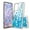 Blue, variant on TJS for Samsung Galaxy A53 5G Phone Case, with Tempered Glass Screen Protector, Bling Glitter Sparkle Liquid Infused Moving Quicksand Floating Waterfall Cover (Pink)