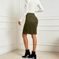 thumbnail image 5 of XDZJLR Women Jean Skirt Denim Skirts High Waist Zip Up Pencil Midi Skirt Bodycon Wear Slim Fit Stretchy Business Casual Bottom Army Green S-Xl, 5 of 5