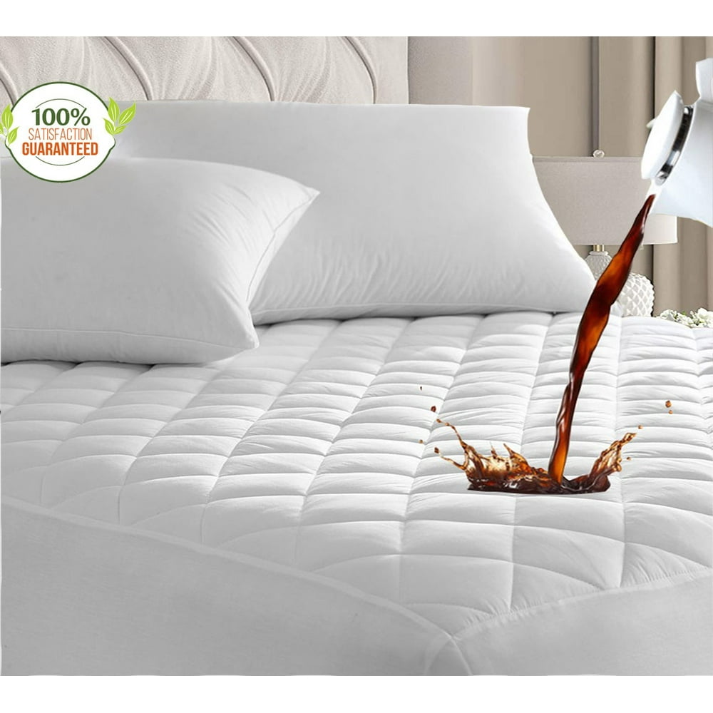 Smyrna Queen Size Mattress Protector, Deep Pocket, Waterproof, Quilted Cover Pad, Soft and