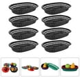 thumbnail image 3 of RENACLIPY 12Pcs Plastic Fruit Trays Black Boat Shaped Snack Baskets for Storage Use, 3 of 6