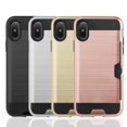 thumbnail image 4 of GSA Brushed Hybrid Case w/CC Slot For Apple iPhone X/XS - Silver/Black, 4 of 8