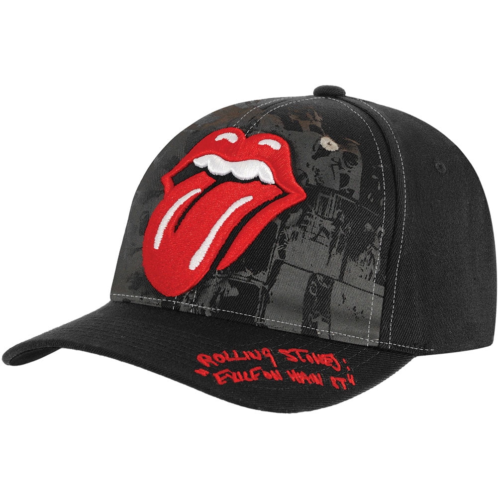 Black/Grey Adjustable Baseball Cap Vintage Licks Official Rolling Stones