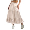 thumbnail image 2 of Gamivast Midi Skirts for Girls Plaid Ruffled High Elastic Waist Layered Skirts Trendy Casual Kids Skirt Birthday Party & Preppy Wear, 2 of 5