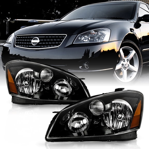 For 2005-2006 Altima Black Factory Halogen Headlights Headlamps 05-06 Left Right