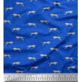 thumbnail image 1 of Soimoi Blue Cotton Cambric Fabric Leopard Animal Skin Decor Fabric Printed Yard 56 Inch Wide, 1 of 3