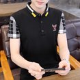 thumbnail image 3 of Camiseta tipo polo original lisa para hombre, ropa de moda, ropa urbana, estética, informal, de alta calidad, con cuello, camisetas para hombre Kpop, 3 of 5