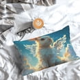 thumbnail image 3 of Salouo Cute Angel Winged Rabbit Pattern Pillow Cases,1PC Pillow Covers with Envelope Closure Decorative Pillow Case for Bed Couch,Pillows Not Included-14"x20", 3 of 6