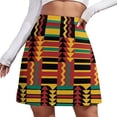 thumbnail image 2 of Kente Vintage Geometric Skirt Retro Rasta Colors Aesthetic Casual Skirts Ladies Vintage Mi, 2 of 7