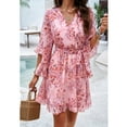 thumbnail image 2 of YNIQUE Women's Fashion Casual Loose V-Neck Half-Sleeved Floral Print Dress, 2 of 7