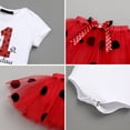 thumbnail image 6 of FYMNSI Baby Girls Ladybug My 1st First Birthday Party Cake Smash Outfit Cotton Short Sleeve Romper Bodysuit Princess Tutu Tulle Skirt Bowknot Headband Set for One Year Old Photo Shooting 1 Year Red, 6 of 8