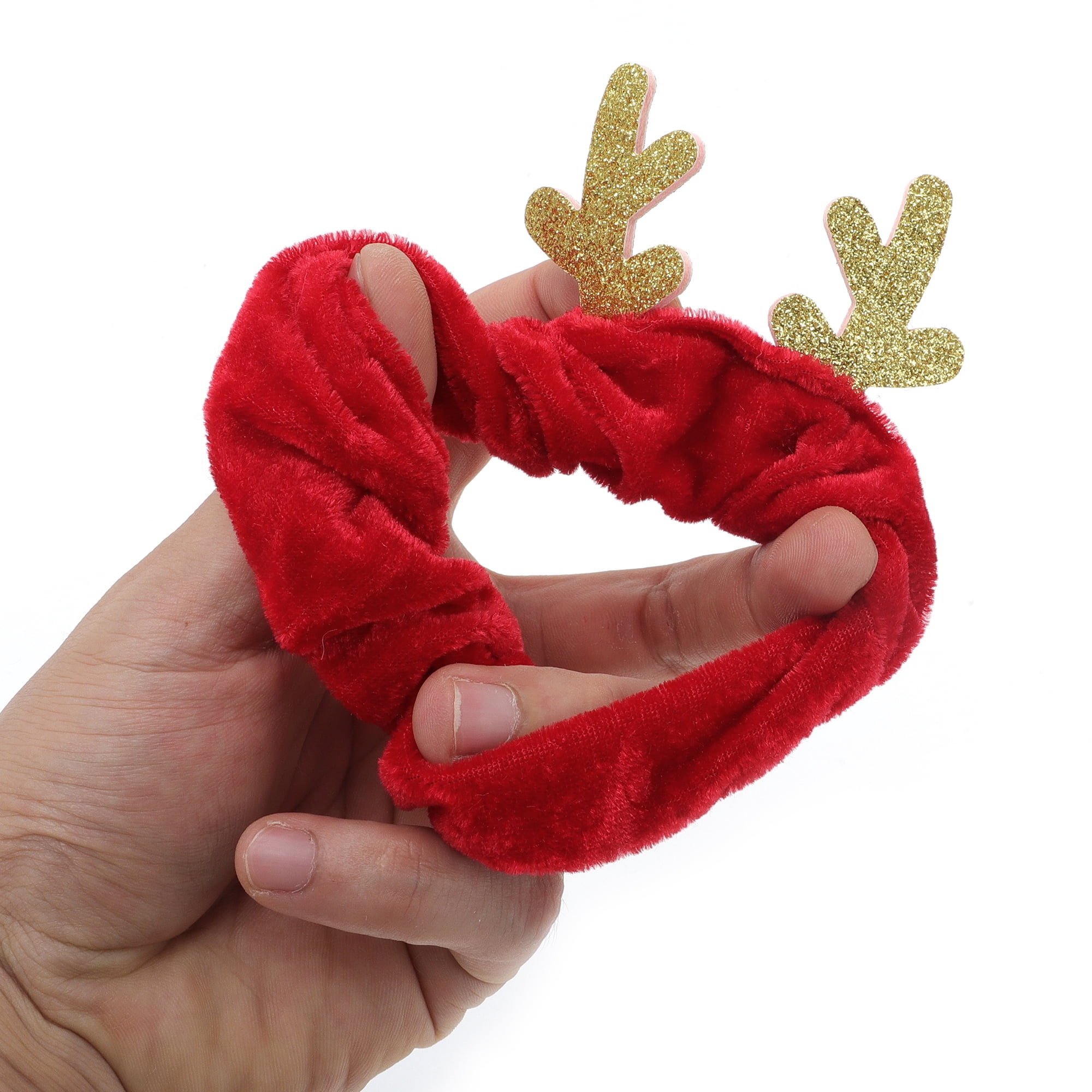 NOMADIC NOOK Christmas Hair Hair Ties 6 Pcs Brown Red White Green Black Yellow