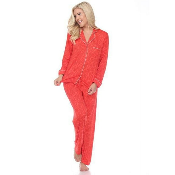3686-12-L Long Sleeve Pajama Set, Red - Large