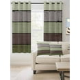 thumbnail image 2 of Fsddascl Sage Green Wooden Blackout Curtains for Bedroom/Living Room, Thermal Insulated Kitchen Curtains, Grey Stripe Gradient Country Rustic Grommet Darkening Window Treatment Drapes 27.5"x39"x2, 2 of 8