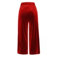 thumbnail image 5 of Women Solid Color Mid Waist Cotton Pants - Loose Straight, Pockets, Golden Velvet, Casual Trousers, 5 of 6