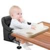 Hook on High Chair with Removable Dining Tray,Portable Clip on Table Chair,Fold-Flat Storage Portable Baby Feeding Seat for Home and Travel(Black)