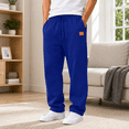 thumbnail image 2 of Aezemi Workout Straight Leg Sweatpants Men Fashion Drawstring Pull on Elastic Waist Casual Workout Walking Long Pants with Pockets Winter Fall Business Casual Work Sports Trousers L, 2 of 9