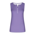 thumbnail image 5 of Timegard Tank Tops for Women Round Neck Button Sleeveless Solid Color Dressy Casual Tunic Top Blouse, 5 of 5