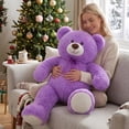 thumbnail image 3 of HollyHOME 36 Inch Large Teddy Bear Big Plush Stuffed Animal Soft Cuddly Toy Gift for Girlfriend Kids Valentine's Day Purple, 3 of 8