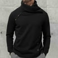 thumbnail image 2 of RYDCOT Mens Stand up Collar Pullover Sweater Fit Button Casual Elastic Knitted Sweaters thermal Fashion Sweater Black, 2 of 6