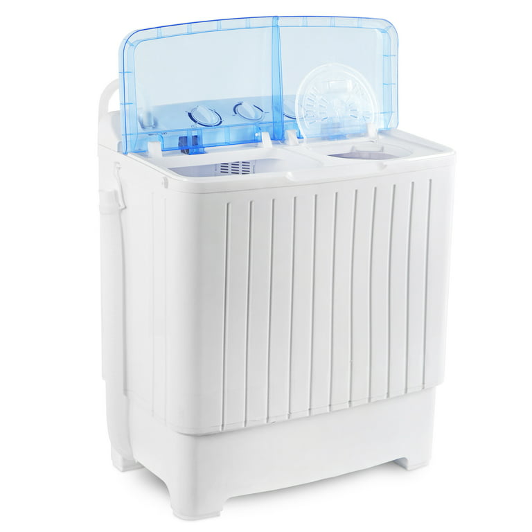 Superday 11LBS Portable Washing Machine, Single Tub Compact Washing Machine  with Spin Cycle& Blue Light, Mini Washing Machine for Shoes&Clothes