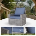 thumbnail image 3 of ELPOSUN Wicker Patio Furniture Set, 5 Piece Outdoor Sectional Conversation Sets, Gray PE Rattan Patio Sofa Set for Balcony, Porch, Backyard, Blue, 3 of 5
