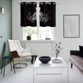 thumbnail image 5 of 2 Panels Kitchen Tier Curtains 39 Inch Length, Black Grey Octopus Grommets Window Treatment Curtain, Summer Ocean Animals Vintage Thermal Curtains Drapes for Living Room/Bathroom, 5 of 9