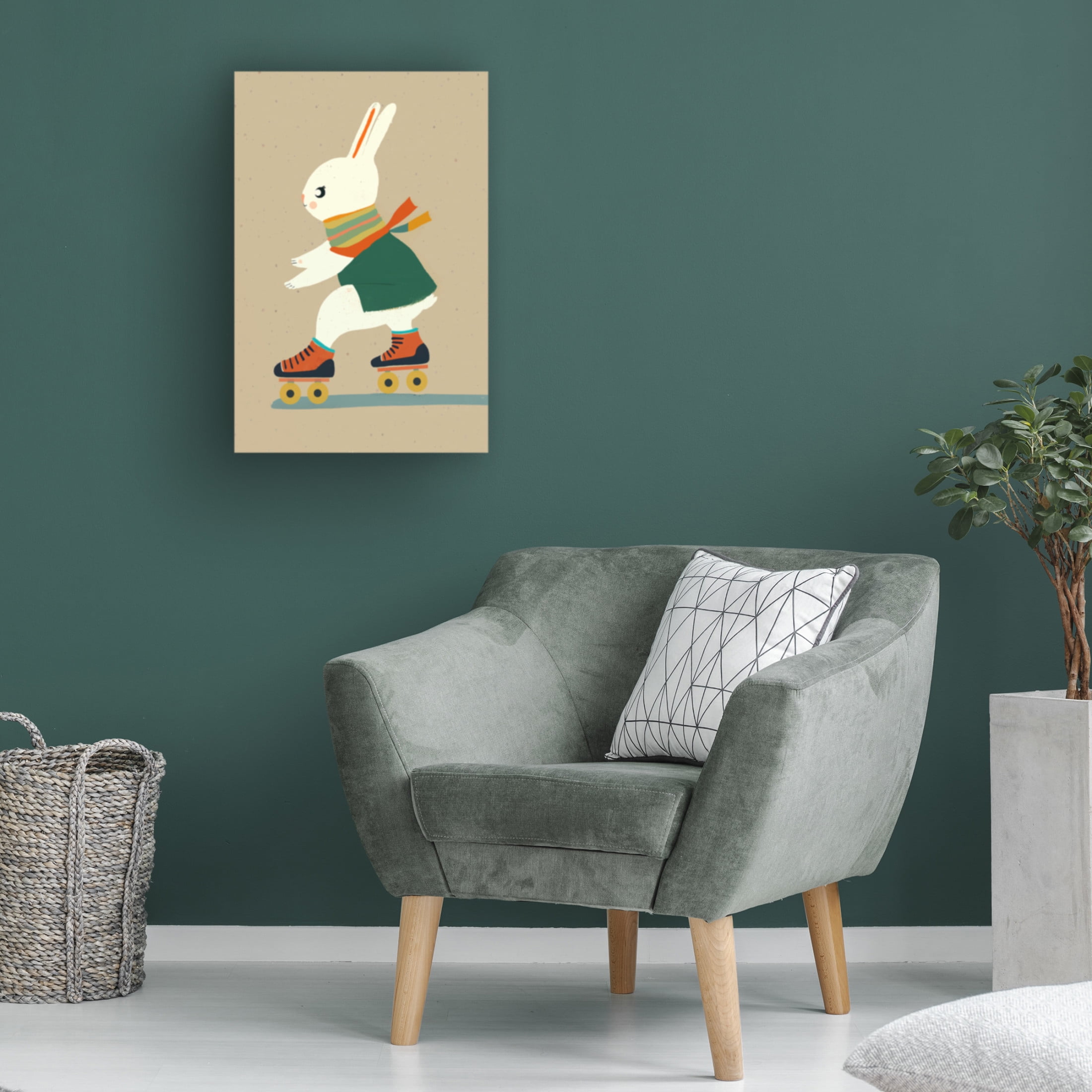 Trademark Fine Art Treechild Inline Skating Bunny Canvas Wall Art