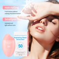 thumbnail image 2 of Protector solar facial iluminador SPF50 Base de maquillaje de doble función Primer Crema de protección solar hidratante Base de maquillaje de cobertura natural Ligera no grasa Defensa UV diaria para, 2 of 7