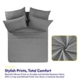 thumbnail image 2 of 6 Piece Printed Sheet Set, Deluxe Ultra Soft 1500 Series, Double Brushed Microfiber -Pinstripes Gray, California King, 2 of 5
