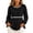 Black, variant on Women's Long Sleeve Peplum Tops, Fashion Hollow out Crew Neck Shirt, Casual Ruffle Hem Loose Fits Pullover Tops