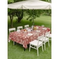thumbnail image 3 of Outdoor Tablecloth with Umbrella Hole and Zipper, Christmas Snowflakes Rectangle Table Cloth 60x102 Inch Waterproof Tablecloth, Red Winter White Snow Retro Picnic Table Cover for Patio Camping, 3 of 7
