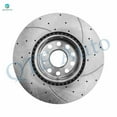 thumbnail image 4 of Set of 4 Front 312mm-Rear 285.8mm Drilled Slotted Brake Disc Rotors For 2017 2018 Volkswagen Tiguan Limited, 4 of 10