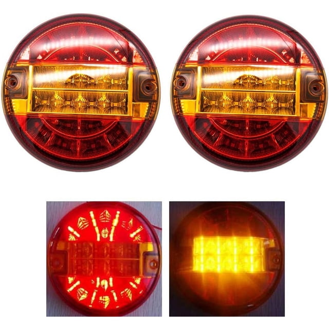 Luces traseras Apuakthei 2x 20 LED 12/24 V Lámpara indicadora de freno IP65 Luces de freno impermeables para camión Furgoneta Remolque Caravana RV ETC