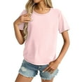 thumbnail image 2 of WTXUE T Shirts for Women Short Sleeve Shirts for Women Womens Workout Tops Oversized T Shirts Loose Fit Crewneck Short Sleeve Top Crop Tops for Women T Shirts for Women Loose Fit Tunic Tops A L, 2 of 5