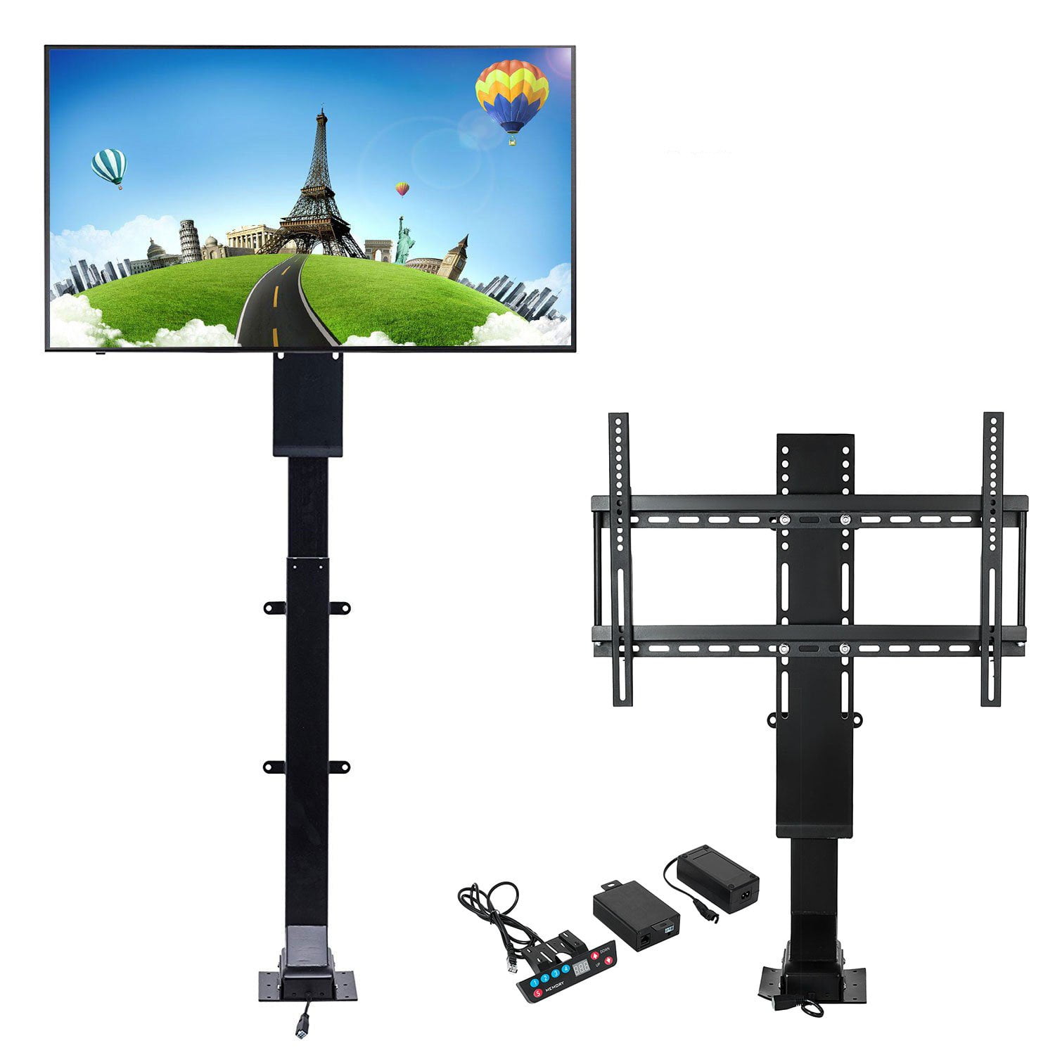 VEVOR TV Mount Lift for 37" 65" TVs Height Adjustable w/ Remote
